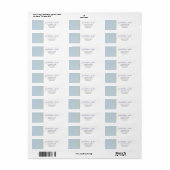 Modern Light Orchid Blue Wedding Return-adres Etiket (Full Sheet)