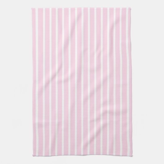 Modern light pink and white stripes pattern cutern theedoek (Verticaal)