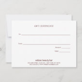  Modern light pink hair stylist  Gift Certificate (Achterkant)