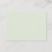 Modern light sage green name & text mini notecard visitekaartje (Achterkant)