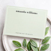 Modern light sage green name & text mini notecard visitekaartje