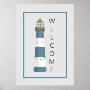 Modern Lighthouse Welkom Poster