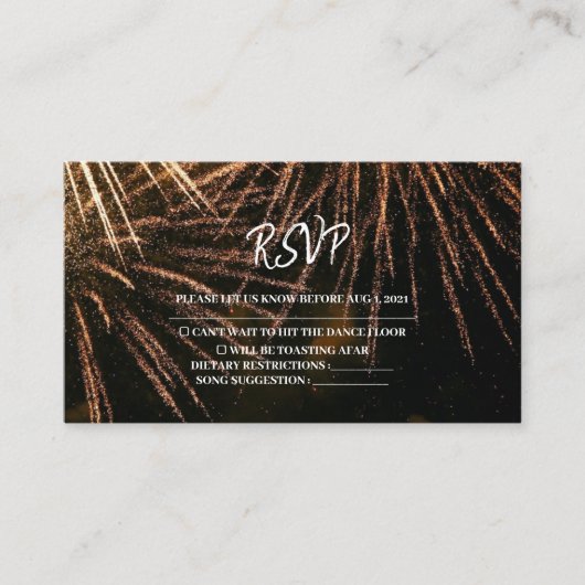Modern Lightning Fire Wedding Rsvp Kaart (Voorkant)