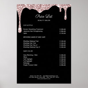 Modern Lightroze Black Glitter Preishear Poster