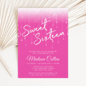 Modern Lights Hot Pink Sweet 16 Kaart