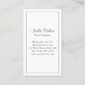 Modern, lijnkunst bloemen, handschrift visitekaartje (Achterkant)