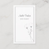 Modern, lijnkunst bloemen, handschrift visitekaartje (Voorkant)