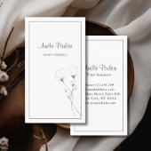 Modern, lijnkunst bloemen, handschrift visitekaartje