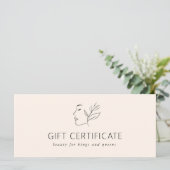 Modern, Lijnkunst, Vrouw, Blad, Salon, Beige (Staand voorkant)