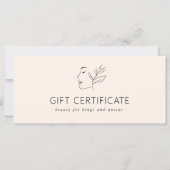 Modern, Lijnkunst, Vrouw, Blad, Salon, Beige (Voorkant)