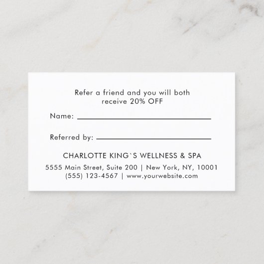 Modern, Lijnkunst, Vrouw, Blad, Salon, Beige Aanbevelingskaartje (Achterkant)