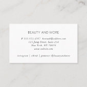 Modern, Lijnkunst, Vrouw, Blad, Salon, Beige Visitekaartje (Achterkant)