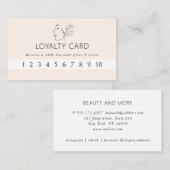 Modern, Lijnkunst, Vrouw, Blad, Salon, Beige Visitekaartje (Voorkant / Achterkant)