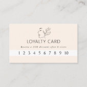 Modern, Lijnkunst, Vrouw, Blad, Salon, Beige Visitekaartje (Voorkant)