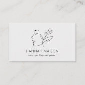 Modern, Lijnkunst, Vrouw, Bladgroen, Salon, Grijs Visitekaartje (Voorkant)