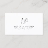 Modern, Lijnkunst, Vrouw, Bladgroen, Salon, Wit Aanbevelingskaartje (Voorkant)