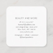 Modern, Lijnkunst, Vrouw, Bladgroen, Salon, Wit Vierkante Visitekaartje (Achterkant)