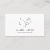 Modern, Lijnkunst, Vrouw, Bladgroen, Salon, Wit Visitekaartje (Voorkant)