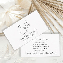 Modern, Lijnkunst, Vrouw, Bladgroen, Salon, Wit Visitekaartje