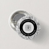 Modern lijnkunstlogo met bewerkbare tekstontwerp ronde button 3,2 cm (Voorkant /achterkant)