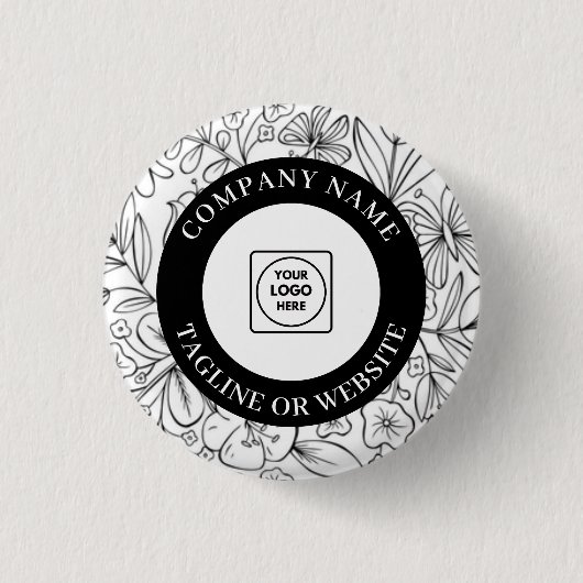 Modern lijnkunstlogo met bewerkbare tekstontwerp ronde button 3,2 cm (Voorkant)
