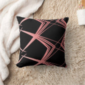 Modern lijnpatroon zwart en roze kussen (Deken)