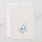 Modern Lijntekening Grand Piano Recital Kaart (Achterkant)