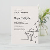 Modern Lijntekening Grand Piano Recital Kaart (Staand voorkant)
