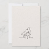 Modern Lijntekening Grand Piano Recital Kaart (Achterkant)