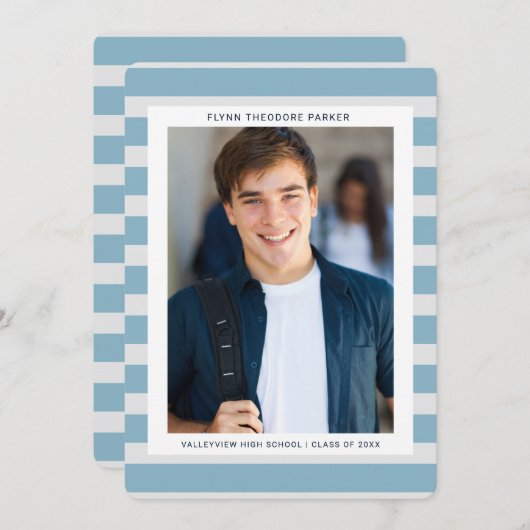 Modern Lijst afstuderen aankondigingskaart Aankondiging (Voorkant / Achterkant)