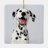 Modern Lijst Botanische Bloemen Kerstmis Twee foto Keramisch Ornament (Achterkant)