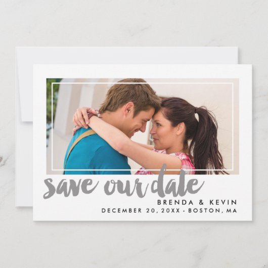 Modern Lijst | De bekendmaking van de datum opslaa Save The Date (Voorkant)