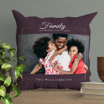 Modern Lijst | Familie is ALLES Foto Gold Kussen<br><div class="desc">Hé daar, familiekampioen! Verhoog uw interieur met onze Zazzle kussen, met een Modern Elegant "Family is Everything" Script typografie met een prachtig gouden lijst op donkermaroon rood. Dit kussen is de perfecte manier om je liefde voor je gezin in stijl te laten zien. Met zijn verfijnde ontwerp en oprechte boodschap...</div>