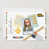 Modern Lijst Foto Elementair Afstuderen Kaart (Voorkant)
