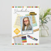 Modern Lijst Foto Kinderen Afstuderen Kaart (Staand voorkant)