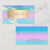 Modern Lijst, Gouden Confetti Holografische Opal Kortingskaartje (Voorkant / Achterkant)