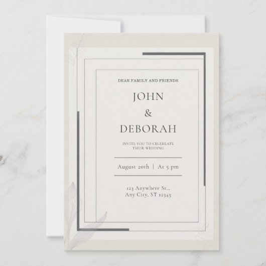 Modern Lijst huwelijksuitnodiging Kaart (Voorkant)