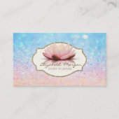 Modern Lijst Lotus Flower Glitter Bokeh Ombre Visitekaartje (Voorkant)