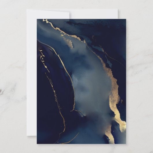 Modern Lijst Marine Blauw Goud Elegant Strand Brui Kaart (Achterkant)