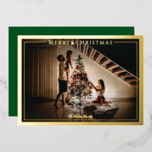 Modern Lijst Merry kerstfoto Green Gold