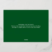 Modern Lijst Merry kerstfoto Green Gold Folie Feestdagenkaart (Achterkant)