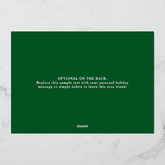 Modern Lijst Merry kerstfoto Green Gold Folie Feestdagenkaart (Achterkant)