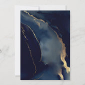 Modern Lijst Navy Blue Gold Bohemian Beach Bruilof Kaart (Achterkant)