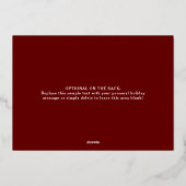 Modern Lijst Prettige feestdagen Foto Red Gold (Achterkant)