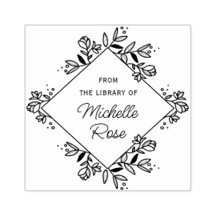 modern lijst uit de bibliotheek van boekstempel rubberstempel