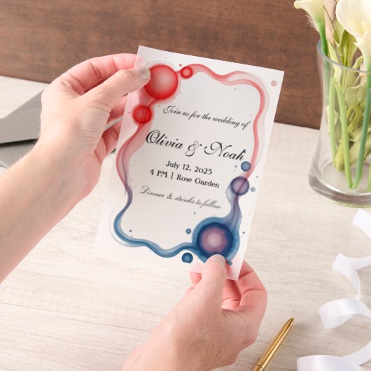 Modern Lijst Vellum Uitnodigingen (Draagbaar)