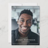 Modern Lijst | Verticale twee foto afstudeerfeest Kaart (Voorkant)