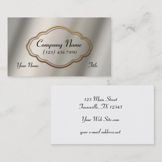 Modern Lijst voor metalen goud Visitekaartje (Voorkant / Achterkant)