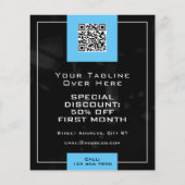 Modern lijst zwart-blauw flyer (Achterkant)