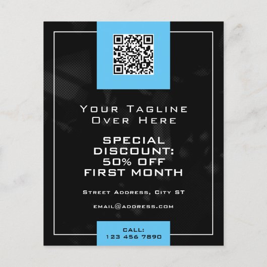 Modern lijst zwart-blauw flyer (Achterkant)